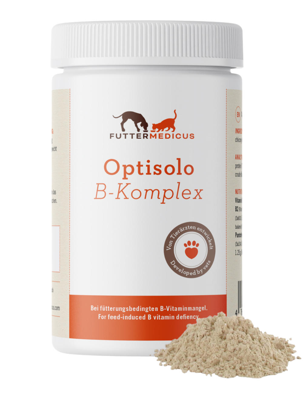 Futtermedicus | Optisolo B-Komplex 100 g I Futterzusatz für Hunde und Katzen